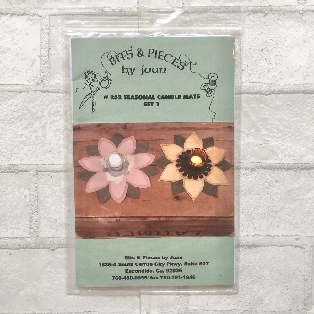 Bits & Pieces by Joan 253 Seasonal Candle Mats Wool Felt Sewing Pattern Fall